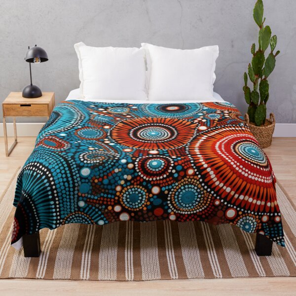 Item preview, Aboriginal Inspired Dot Art - Water Lava Flowers Pattern designed and sold by GrinGalore.