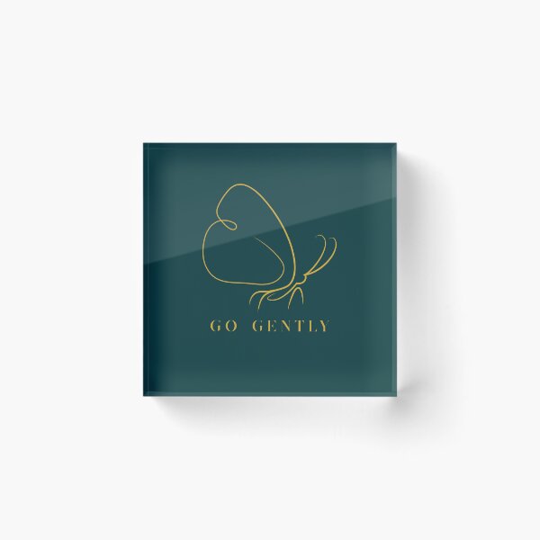 Item preview, Go Gently Butterfly – Minimalist Gold Line Art Nature Design designed and sold by Slow Vibes Designs.