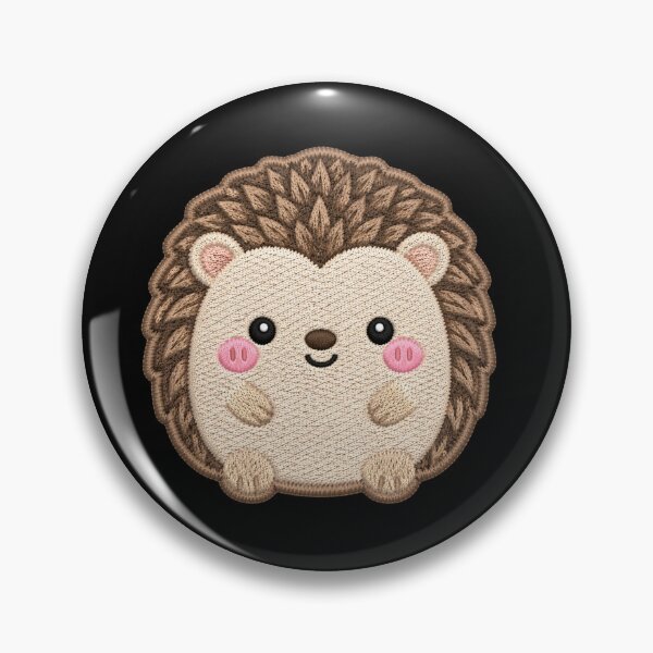 Artikelvorschau, Superniedlicher Kawaii-Igel-Stickaufnäher | Chibi-Igel in Pastellbraun | Niedliches Tierdesign entworfen und verkauft von ColorSplash123.