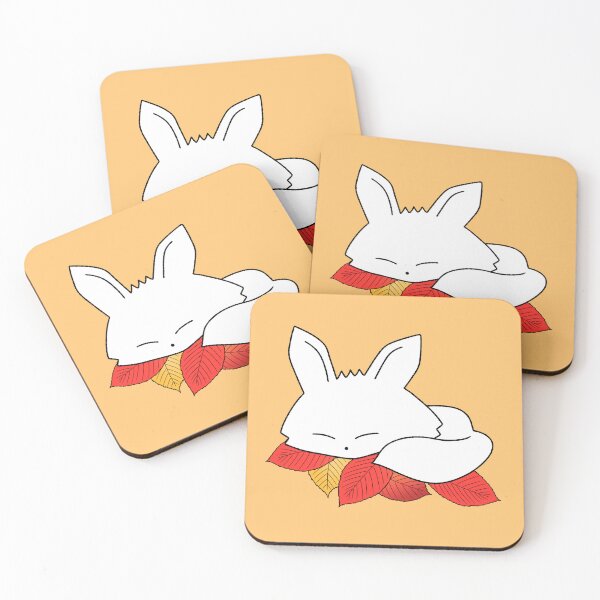 Item preview, Sleeping White Fox on Autumn Leaves Illustration designed and sold by ubborn.