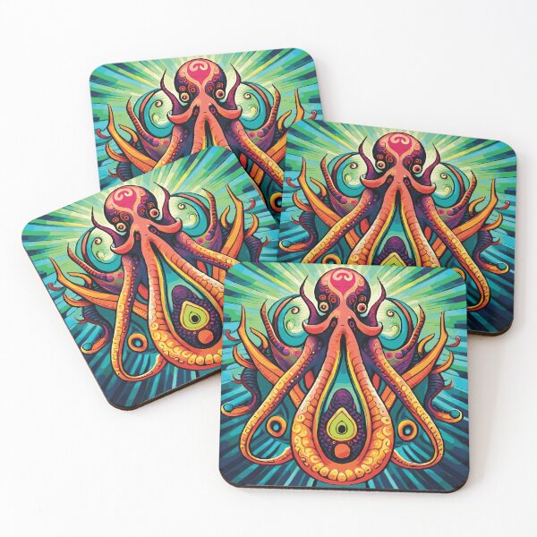 Item preview, Psychedelic Octopus Colorful Trippy Art Print designed and sold by Arcanum Visus.