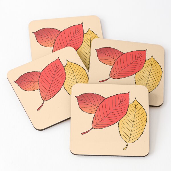 Item preview, Warm Autumn Leaves Illustration in Red and Yellow designed and sold by ubborn.