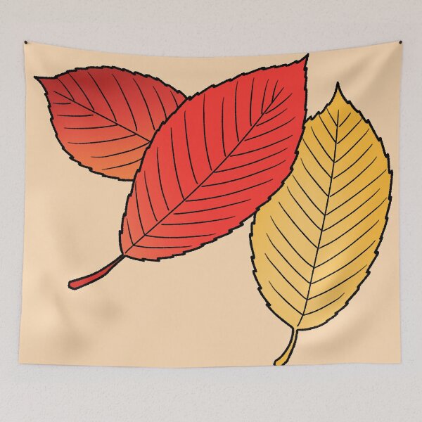 Item preview, Warm Autumn Leaves Illustration in Red and Yellow designed and sold by ubborn.
