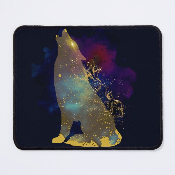 Item preview, Mystical Galaxy Wolf: Gilded Stardust Howling designed and sold by Diseño que alegran tu día.