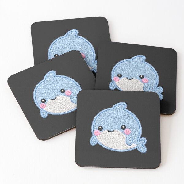 Item preview, Super Cute Kawaii Dolphin Embroidery Patch Style | Chibi Pastel Blue Dolphin Aesthetic | Cute Ocean Animal Design designed and sold by ColorSplash123.