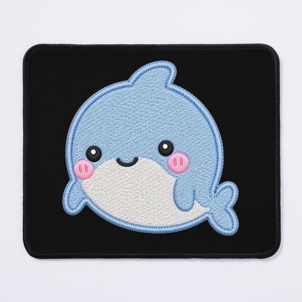 Item preview, Super Cute Kawaii Dolphin Embroidery Patch Style | Chibi Pastel Blue Dolphin Aesthetic | Cute Ocean Animal Design designed and sold by ColorSplash123.