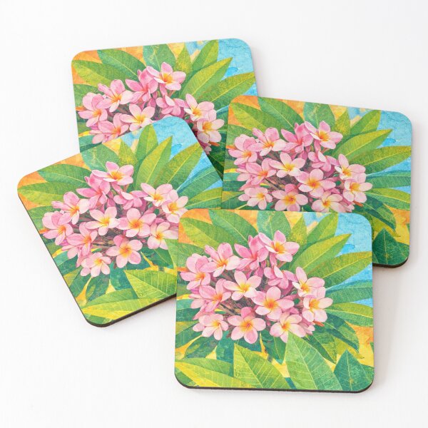 Item preview, Plumeria Flowers in Bloom, Papercut Mixed Media Digital Collage designed and sold by SWSandraWechner.