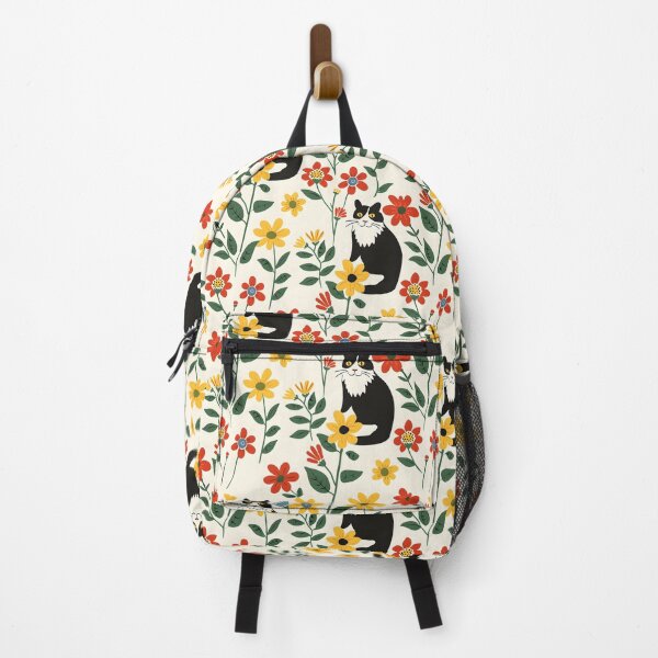 Item preview, Floral Black Cat Pattern designed and sold by xiao xuans.
