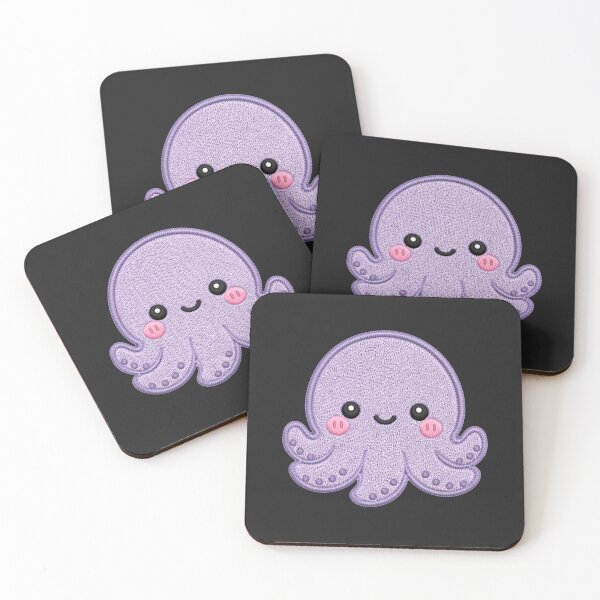 Item preview, Super Cute Kawaii Octopus Embroidery Patch Style | Chibi Pastel Purple Octopus Aesthetic | Cute Ocean Animal Design designed and sold by ColorSplash123.