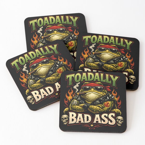 Item preview, Toadally Badass Funny Biker Toad Pun designed and sold by Imaginationbeyond.