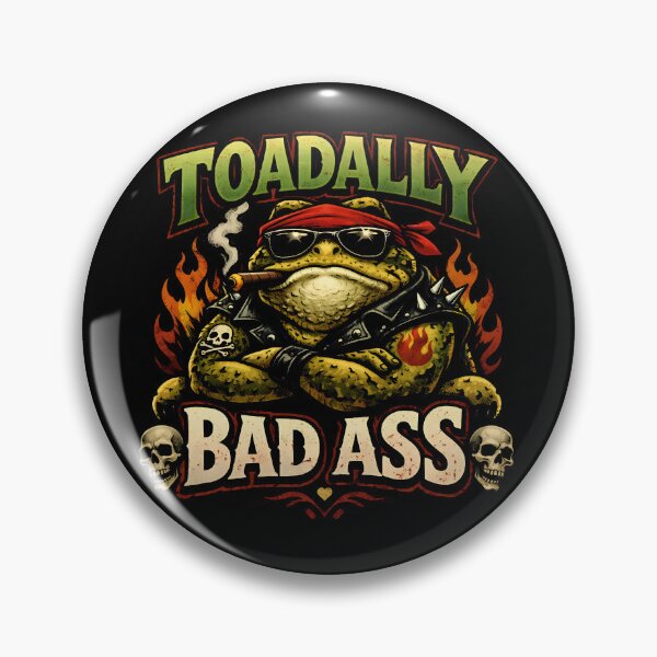 Item preview, Toadally Badass Funny Biker Toad Pun designed and sold by Imaginationbeyond.