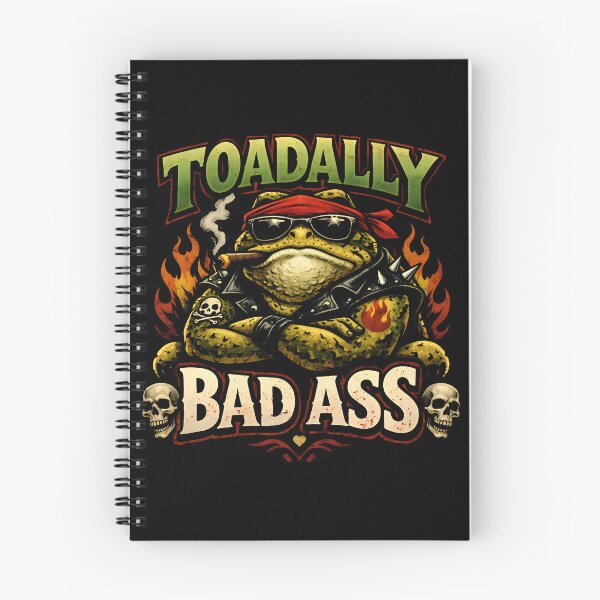 Item preview, Toadally Badass Funny Biker Toad Pun designed and sold by Imaginationbeyond.