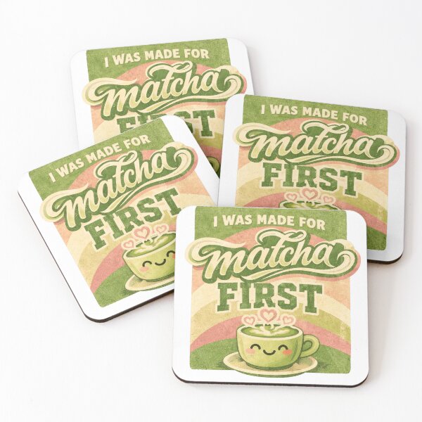 Item preview, I Was Made For Matcha First - Retro Kawaii Green Tea Lover Design designed and sold by BrewmarkStudio.