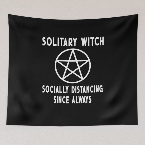 Item preview, Solitary Witch Socially Distancing Since Always Pentacle Cheeky Witch® designed and sold by cheekywitch.