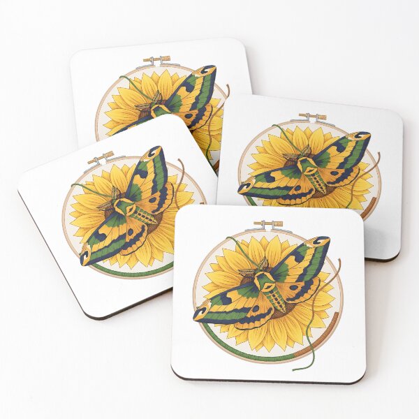 Item preview, Embroidery Hoop Sunflower Moth designed and sold by pumsquare.