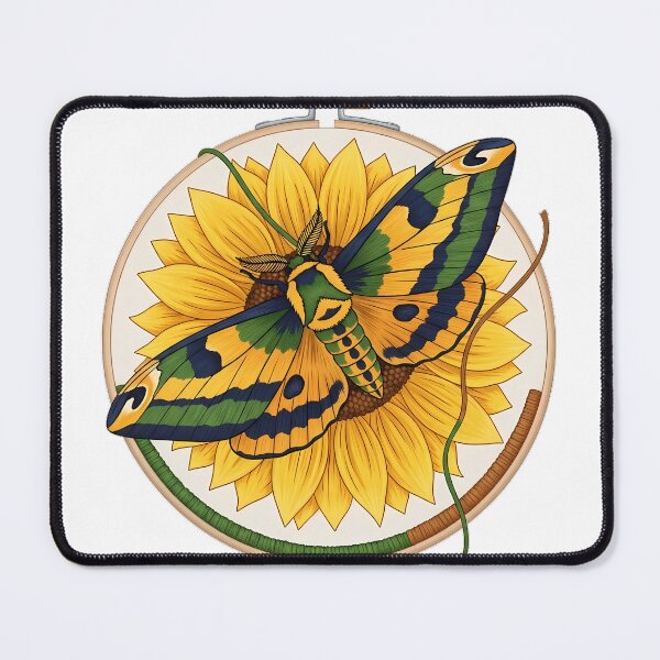 Item preview, Embroidery Hoop Sunflower Moth designed and sold by pumsquare.