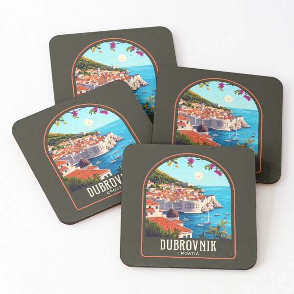 Item preview, Dubrovnik Vintage Travel Illustration designed and sold by HomeLivingCo.
