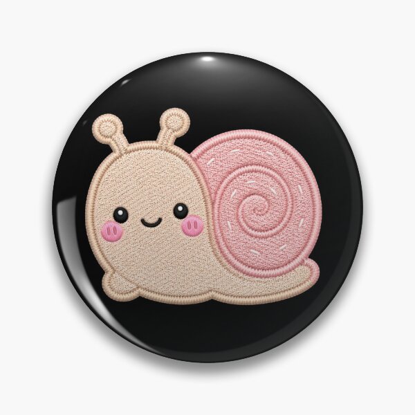 Item preview, Super Cute Kawaii Snail Embroidery Patch Style | Chibi Pastel Pink Snail Aesthetic | Cute Animal Design designed and sold by ColorSplash123.