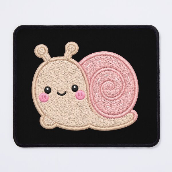 Item preview, Super Cute Kawaii Snail Embroidery Patch Style | Chibi Pastel Pink Snail Aesthetic | Cute Animal Design designed and sold by ColorSplash123.