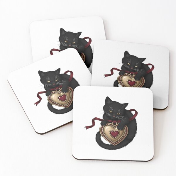 Item preview, Velvet Locket Black Cat designed and sold by IllumeInk.