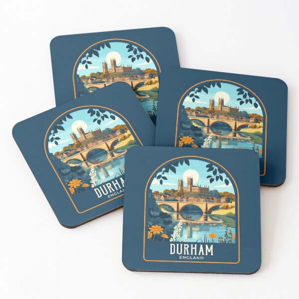 Item preview, Durham Vintage Travel Illustration designed and sold by HomeLivingCo.