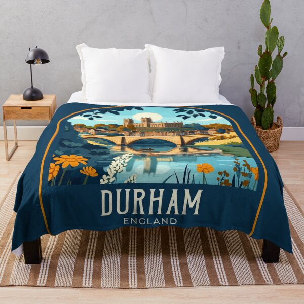 Item preview, Durham Vintage Travel Illustration designed and sold by HomeLivingCo.