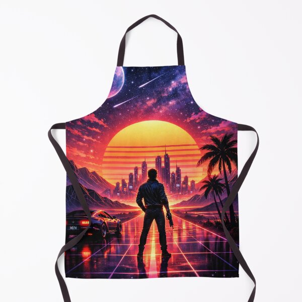 Item preview, Synthwave Outrun City – Neon Cyberpunk Sunset Grid Retro Futuristic Artwork designed and sold by 486DesignCo.
