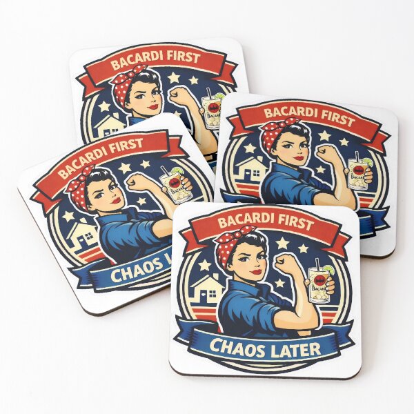 Item preview, Bacardi First, Chaos Later retro Rosie the Riveter Inspired | Muggy & Mo designed and sold by MuggyandMo.