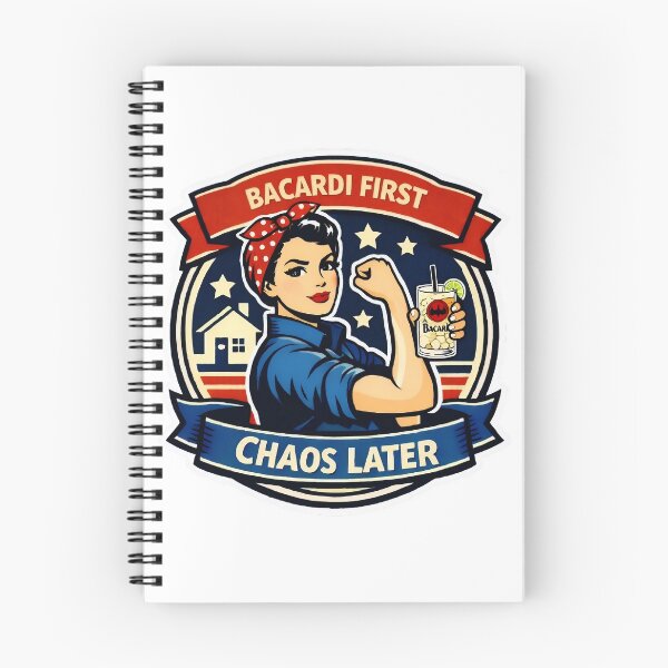 Item preview, Bacardi First, Chaos Later retro Rosie the Riveter Inspired | Muggy & Mo designed and sold by MuggyandMo.