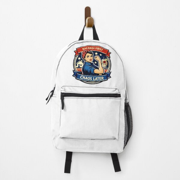 Item preview, Bacardi First, Chaos Later retro Rosie the Riveter Inspired | Muggy & Mo designed and sold by MuggyandMo.