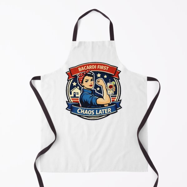 Item preview, Bacardi First, Chaos Later retro Rosie the Riveter Inspired | Muggy & Mo designed and sold by MuggyandMo.