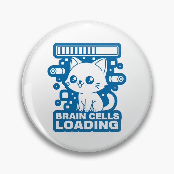 Item preview, Brain Cells Loading Funny Kawaii Cat designed and sold by IslandTyped.