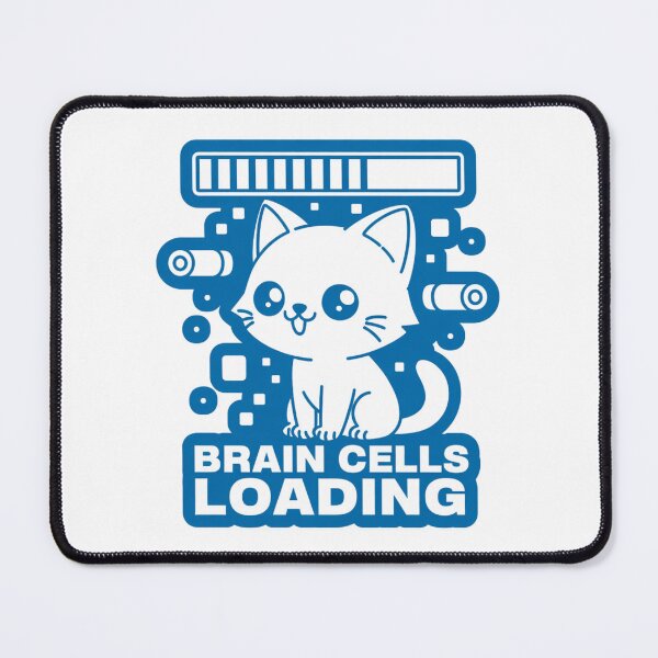 Item preview, Brain Cells Loading Funny Kawaii Cat designed and sold by IslandTyped.