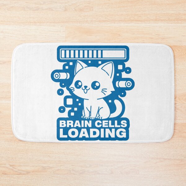 Item preview, Brain Cells Loading Funny Kawaii Cat designed and sold by IslandTyped.