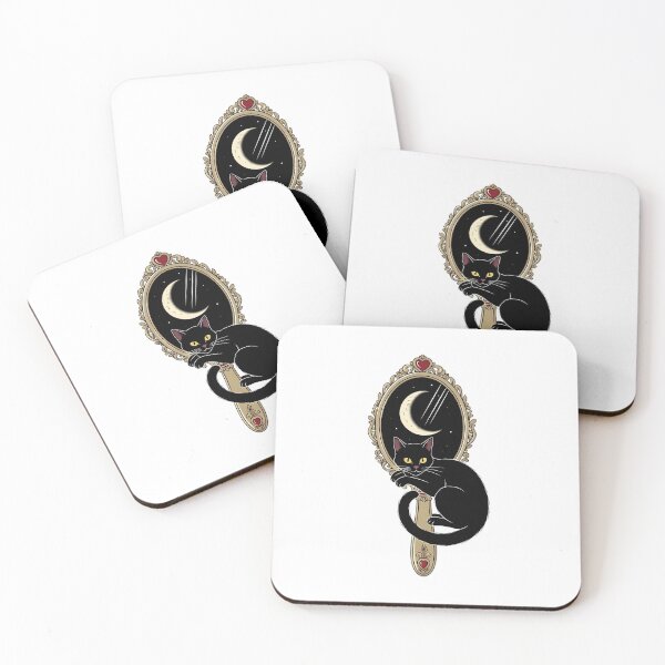 Item preview, Crescent Mirror Black Cat designed and sold by IllumeInk.