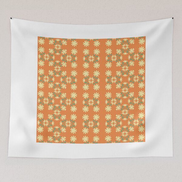 Item preview, Warm Orange Daisy Inspired Retro Floral Pattern designed and sold by ilyasrudrigoss.