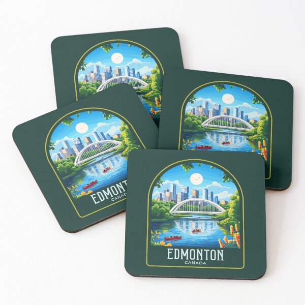 Item preview, Edmonton Vintage Travel Illustration designed and sold by HomeLivingCo.