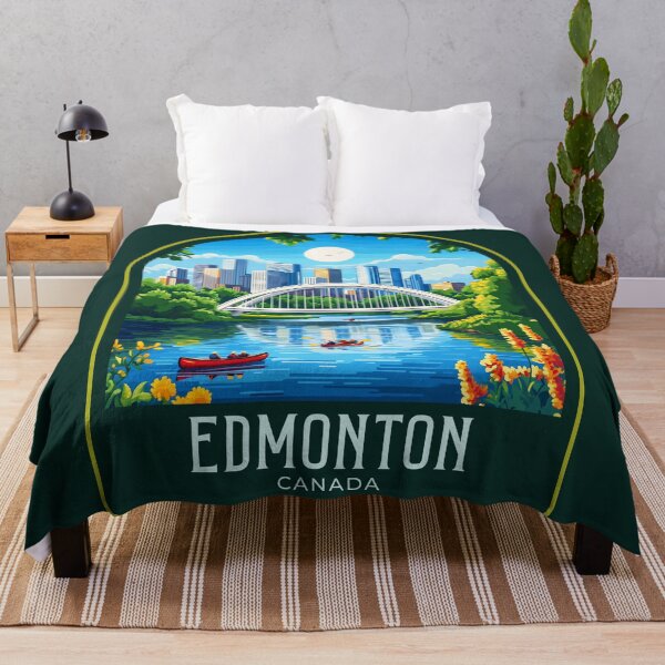 Item preview, Edmonton Vintage Travel Illustration designed and sold by HomeLivingCo.
