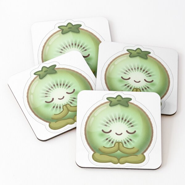 Item preview, Kiwi Yoga Kawaii Sticker – Calm Minimal Cute Aesthetic designed and sold by Dakochaaan.