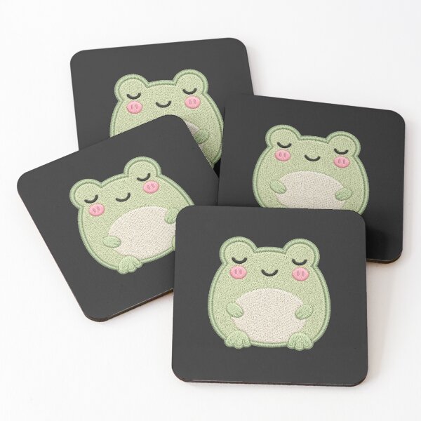 Item preview, Super Cute Sleeping Kawaii Frog Embroidery Patch Style | Chibi Pastel Green Frog Aesthetic | Cute Relaxing Animal Design designed and sold by ColorSplash123.