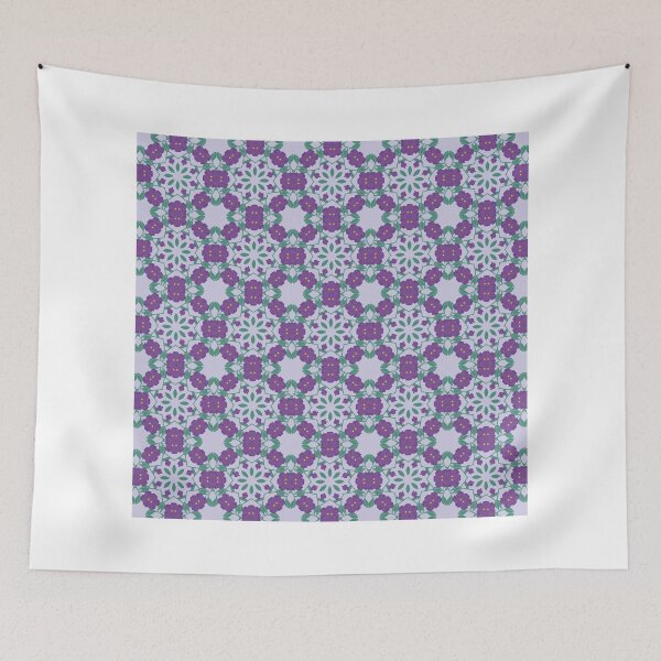 Item preview, Vibrant Purple Blossoms Geometric Floral Pattern designed and sold by ilyasrudrigoss.