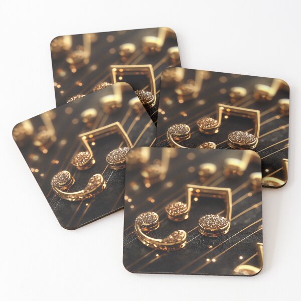 Item preview, Golden Musical Notes with Pearls – Elegant Classical Music Design 2 designed and sold by WordPlayStudio.
