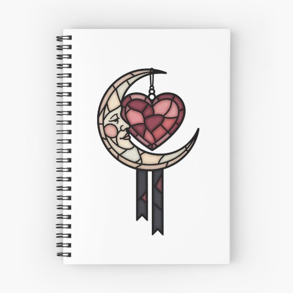 Item preview, Stained Glass Heart Moon designed and sold by IllumeInk.