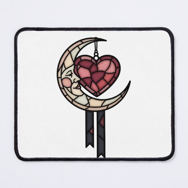 Item preview, Stained Glass Heart Moon designed and sold by IllumeInk.