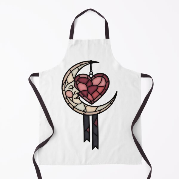 Item preview, Stained Glass Heart Moon designed and sold by IllumeInk.