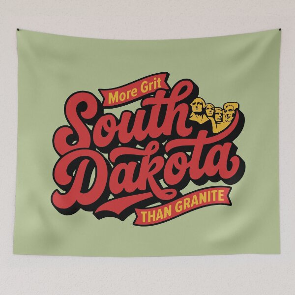 Item preview, South Dakota Retro 70s Script More Grit Than Granite Mount Rushmore designed and sold by Cozy-Old-Pub.