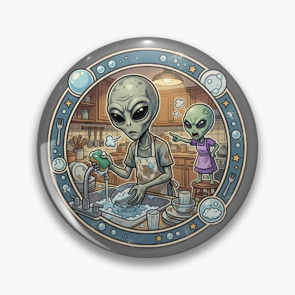 Item preview, Alien Husband Doing The Dishes Again designed and sold by Sunkhung.