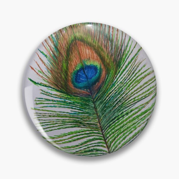 Item preview, Peacock Feather drawing in coloured pencil designed and sold by earthandsand.