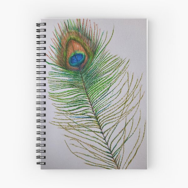 Item preview, Peacock Feather drawing in coloured pencil designed and sold by earthandsand.
