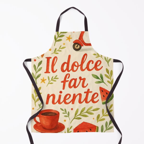 Item preview, Il Dolce Far Niente – Watercolor Summer with Gelato Scooter Coffee and Melons designed and sold by EmeraldeaArt.